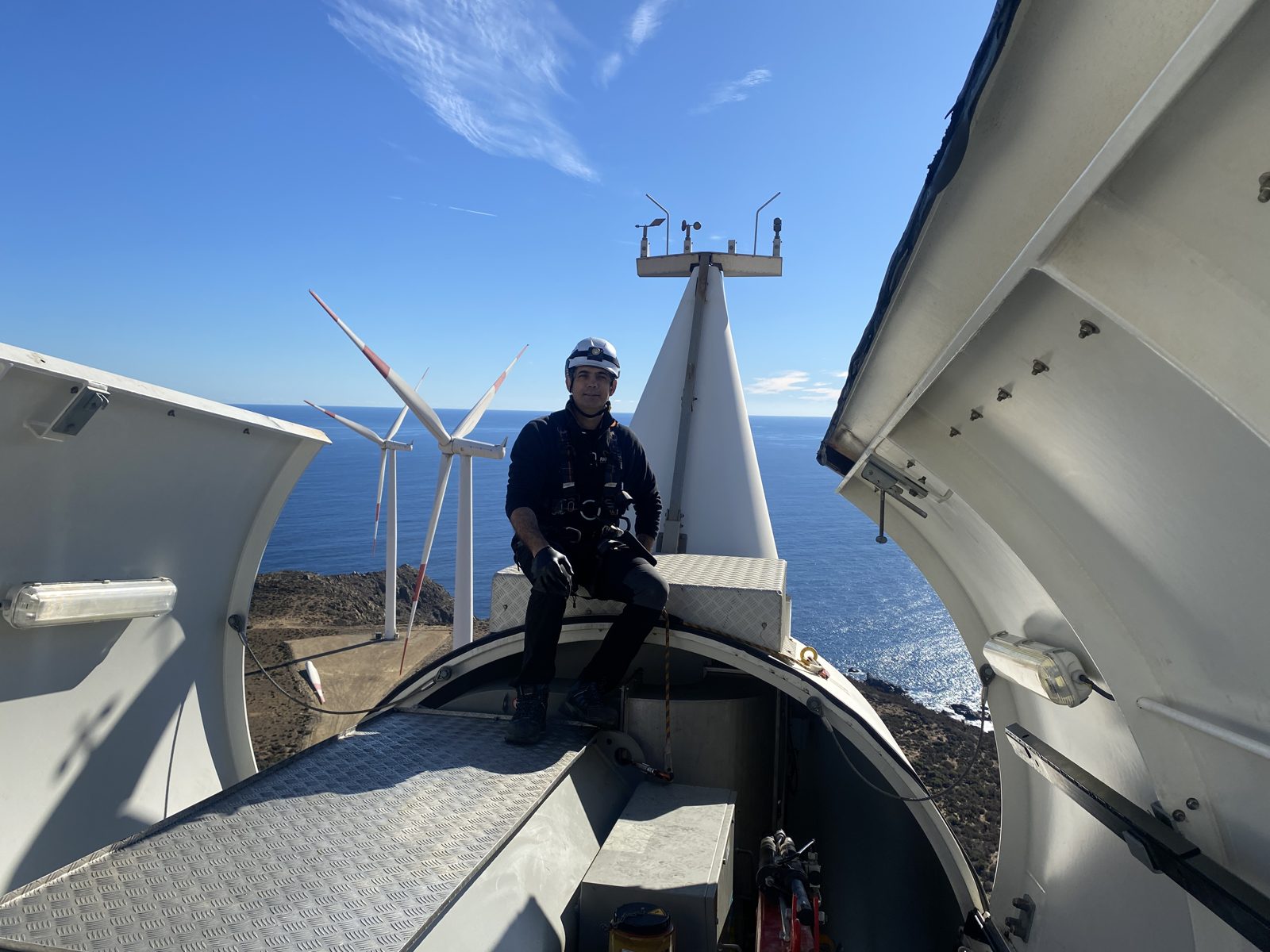 Inspección de aerogenerador Siemens 2.3 en el desierto de Atacama, Chile